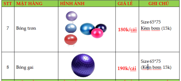 Bóng yoga trơn, bóng yoga gai